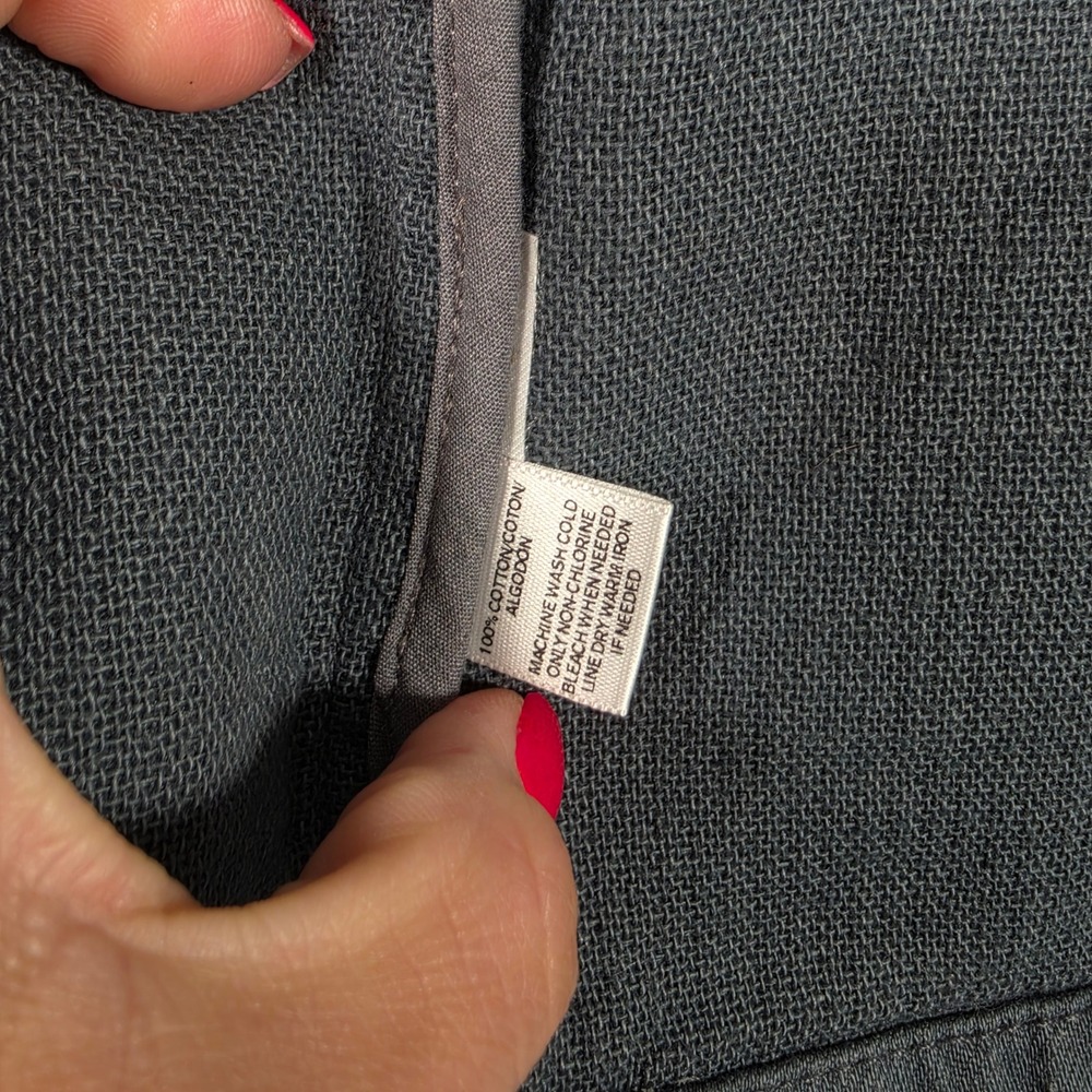 LOFT‎ Jacket Women's 2 Blue Gray Cotton Zip Front Utility Career Casual Cropped - Picture 8 of 13